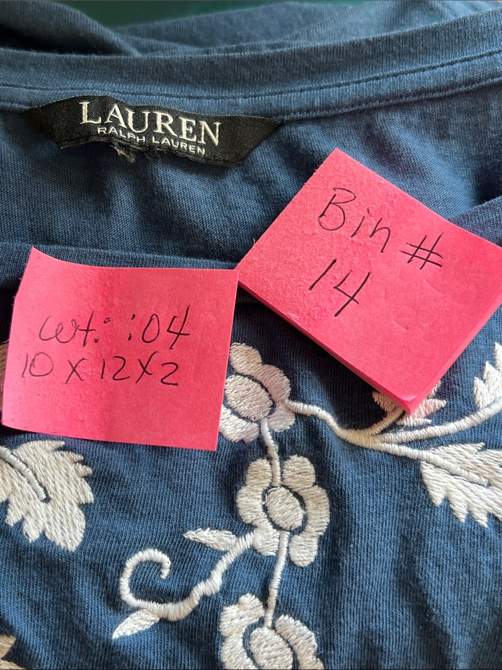 RALPH LAUREN Floral-Embroidered Jersey Tee Size 1X - Picture 12 of 12